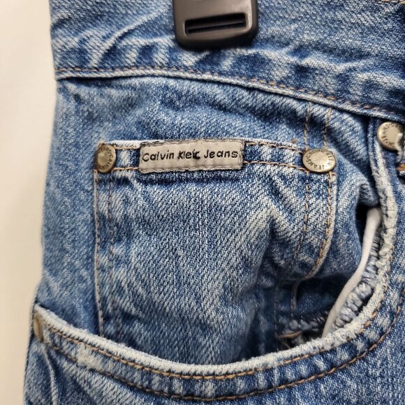 Calvin Klein Jeans Wide Straight Leg Vintage Girl's Light Wash Denim‎ Size 16 - Picture 8 of 10